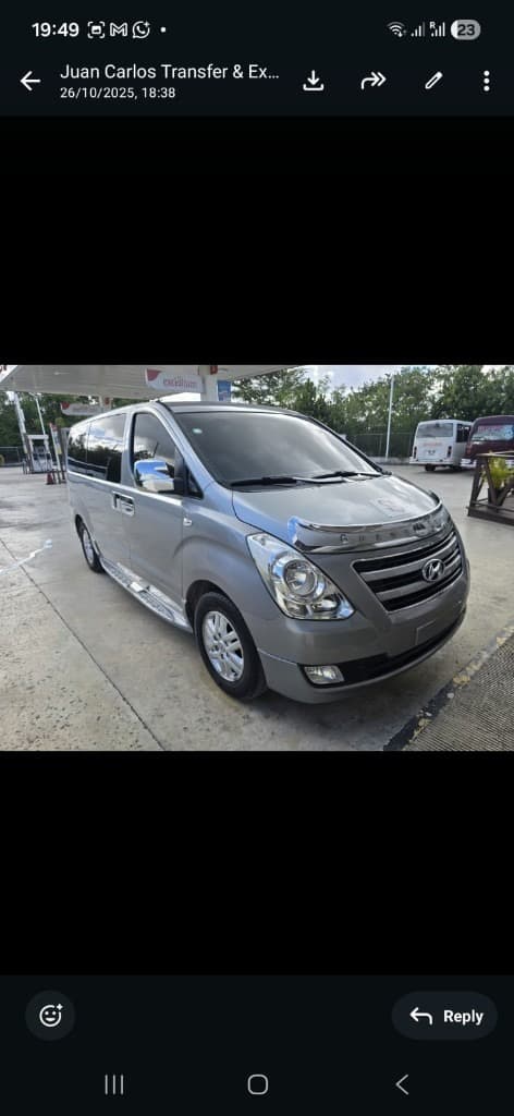 Spacious silver passenger van for Punta Cana transfers and villa mobility